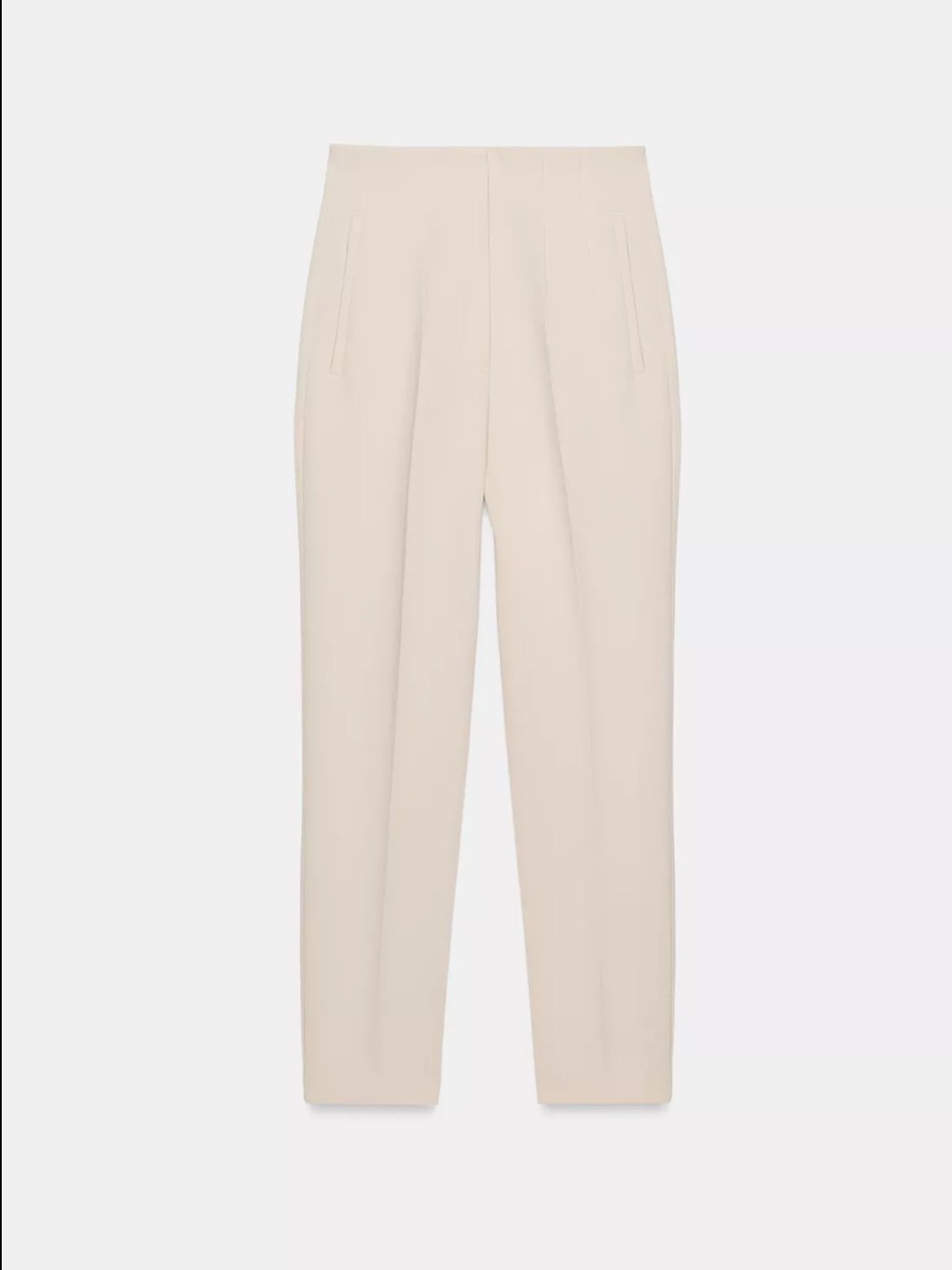 Zara Tailored High-Waist Cream Tapered Pants